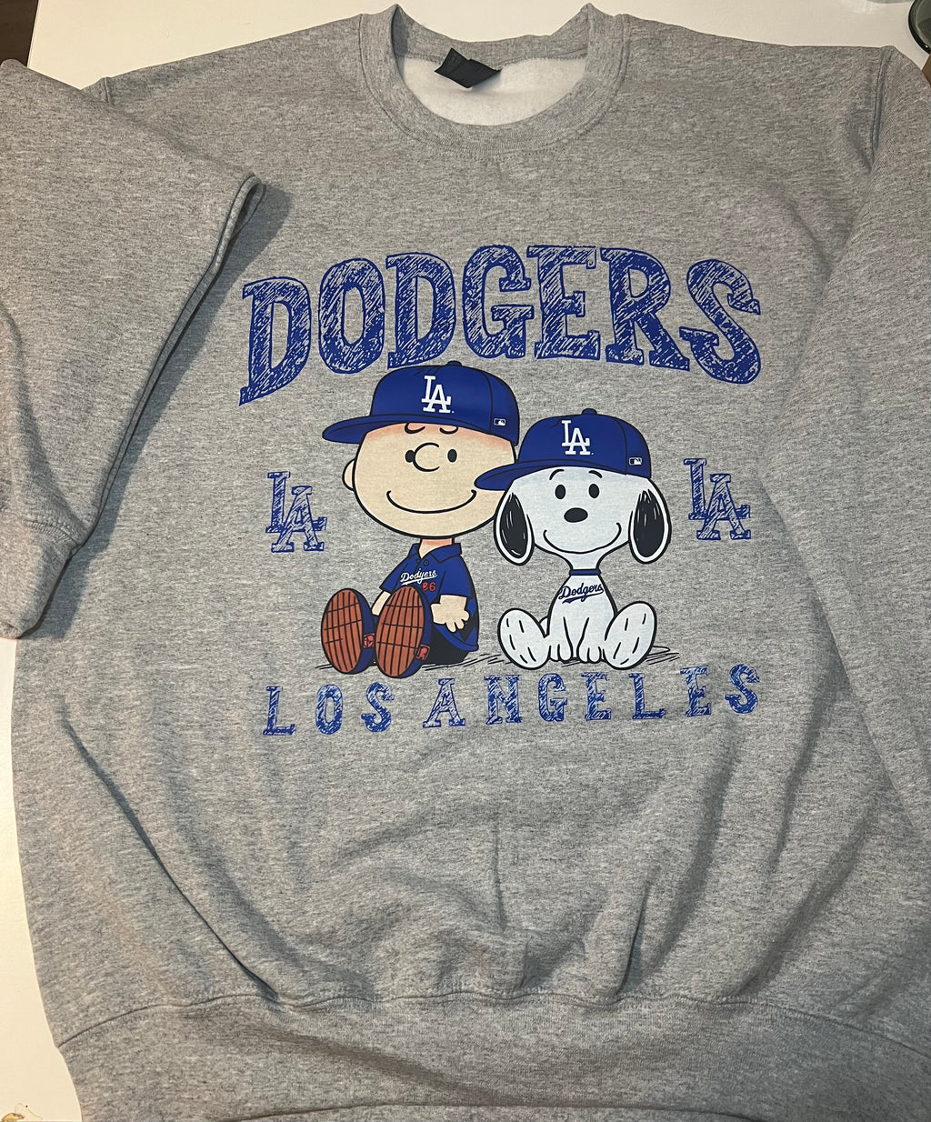 Charlie Brown snoopy dodgers crew neck sweater