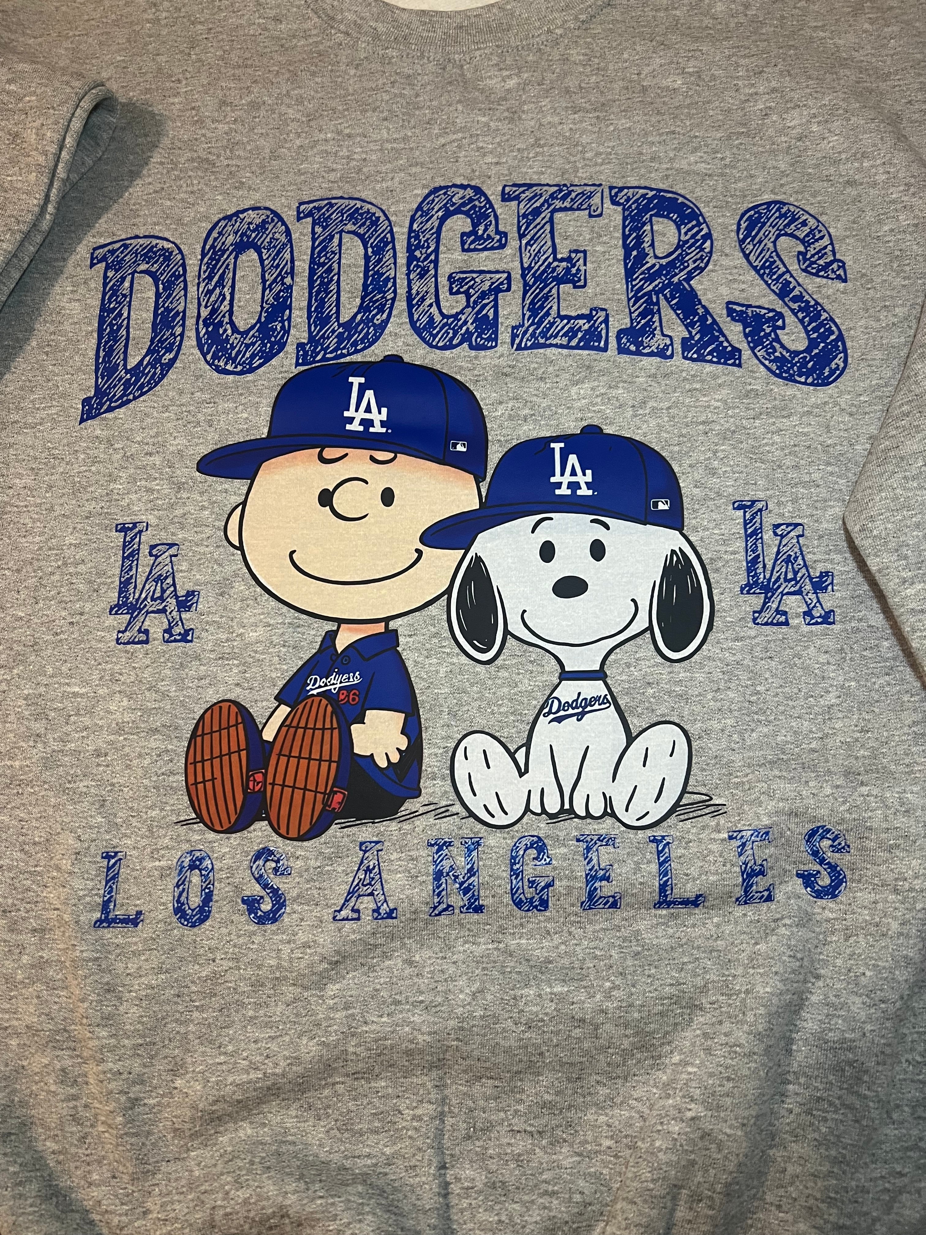 Charlie Brown snoopy dodgers crew neck sweater